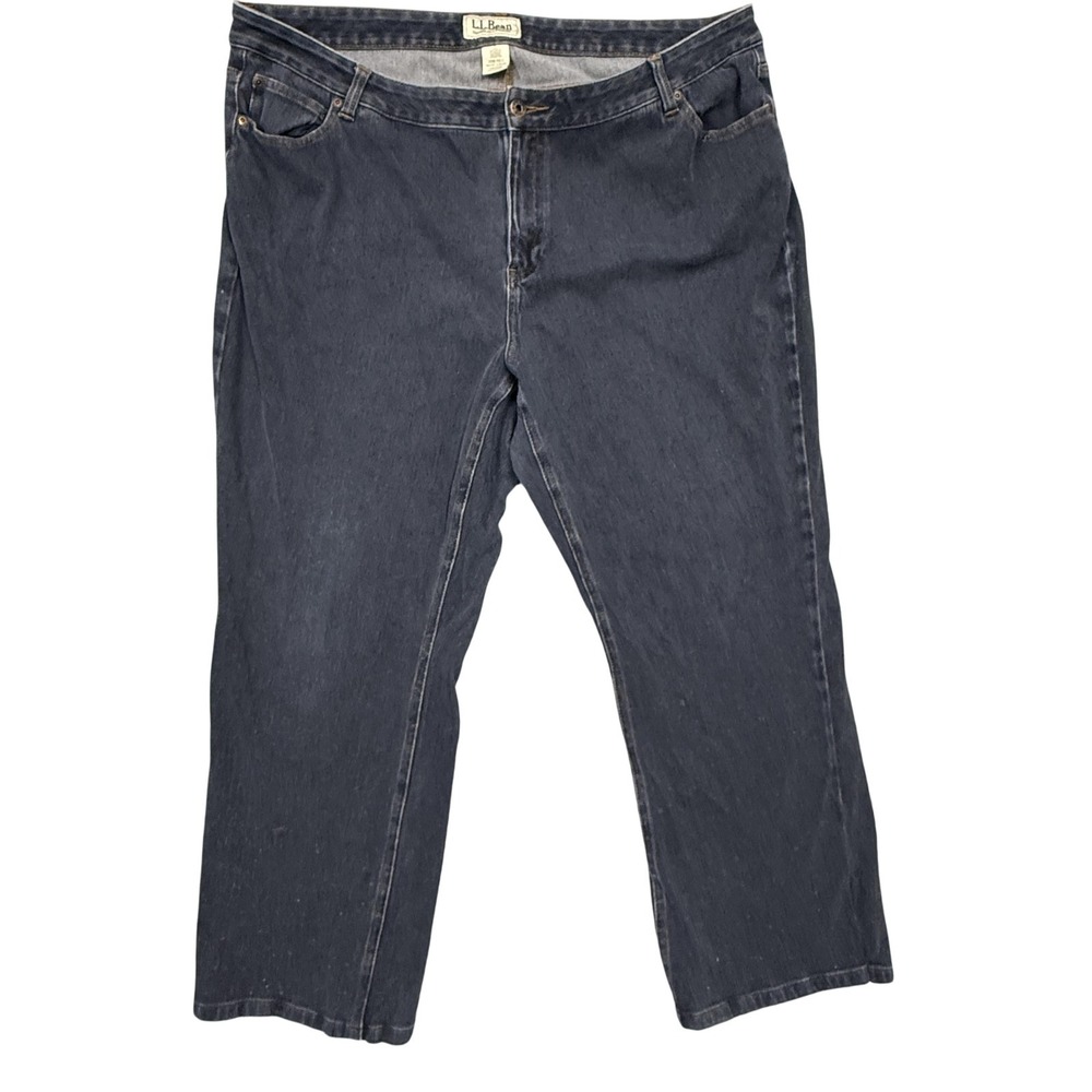 LL Bean Jeans Womens 22W Blue Favorite Fit Straight‎ Leg Stretch Denim Plus Size